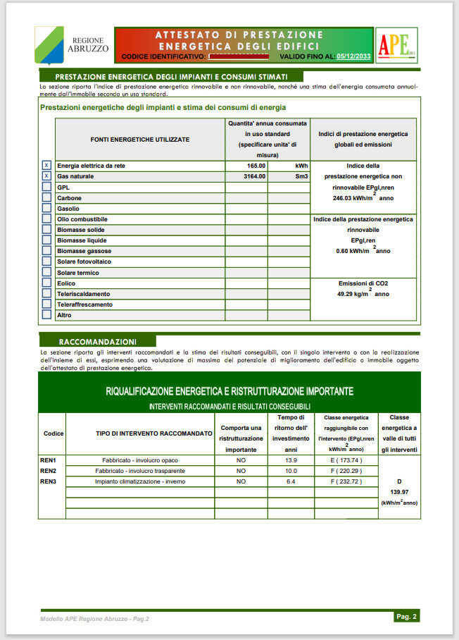 APE (Energy Performance Certificate) - Example 2