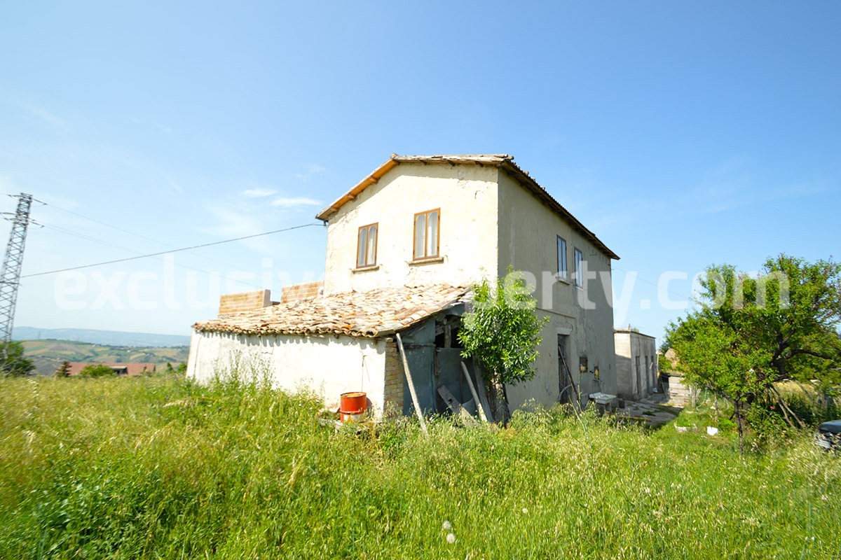 House with large terraces overlooking the sea barn and land for sale in Italy