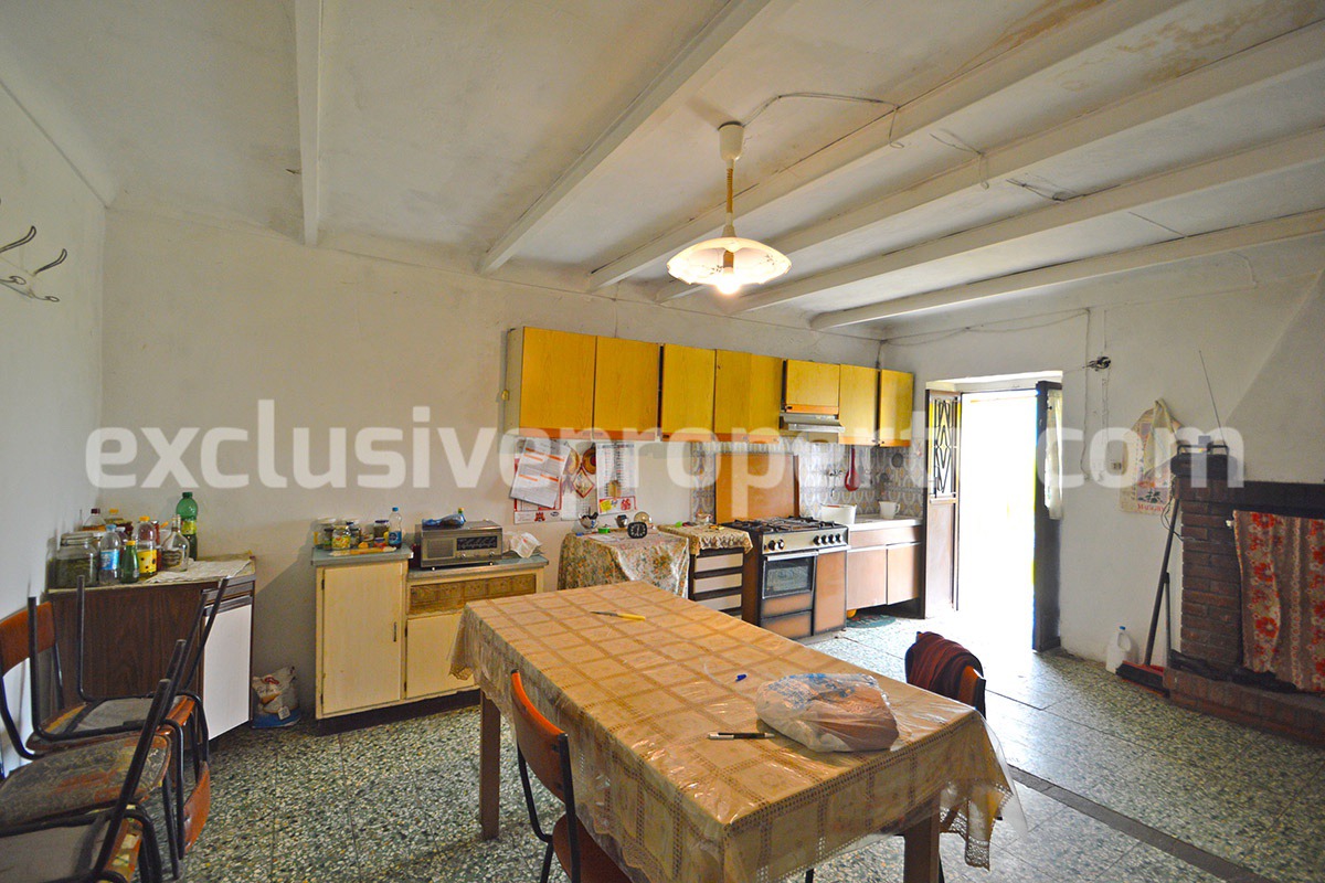 House with large terrace and land with fruit trees for sale in Abruzzo