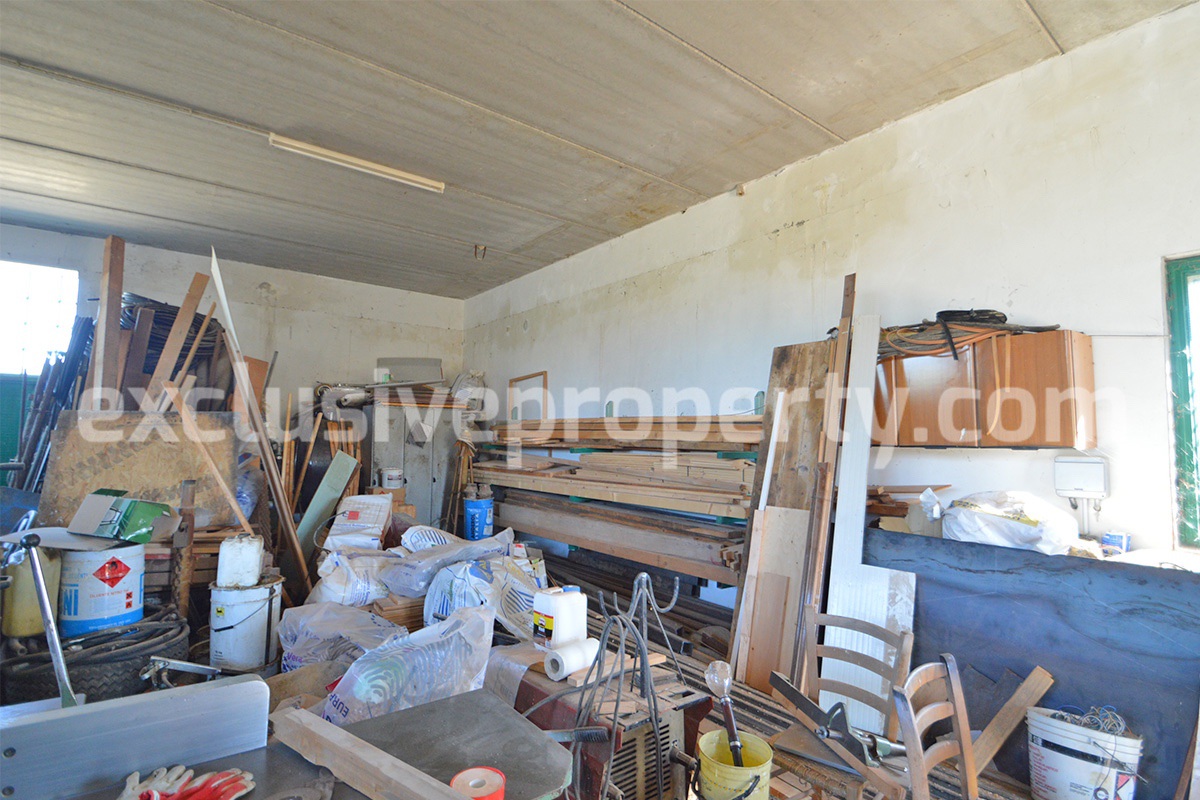 Garage with 3 hectares of land for sale a 2 km from Andriatic sea Molise