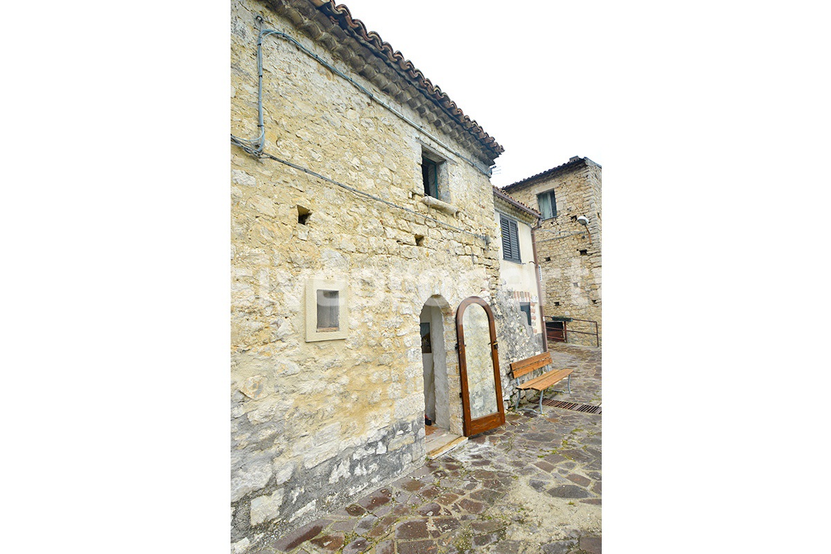 Partially restored stone house with wooden beam ceiling for sale Molise 2