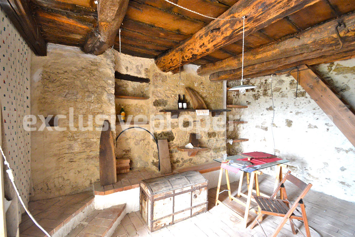 Partially restored stone house with wooden beam ceiling for sale Molise 6