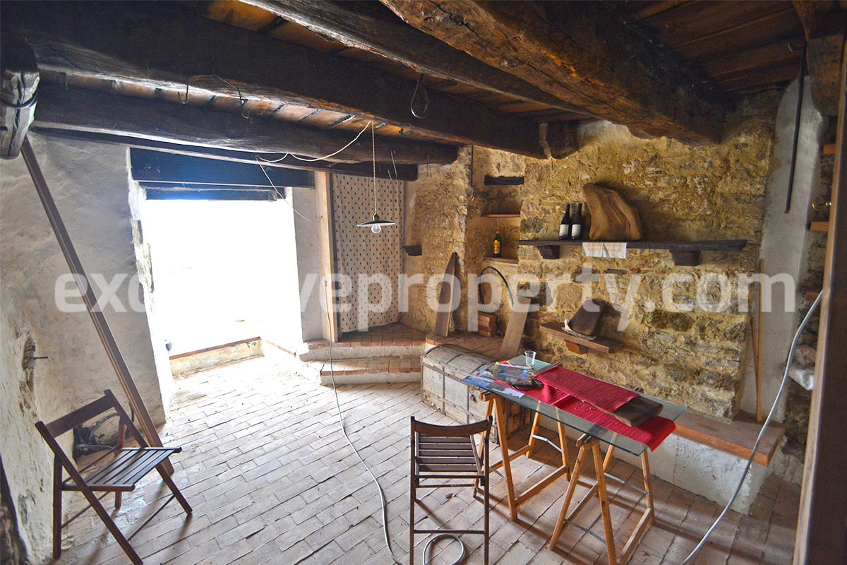 Partially restored stone house with wooden beam ceiling for sale Molise 4