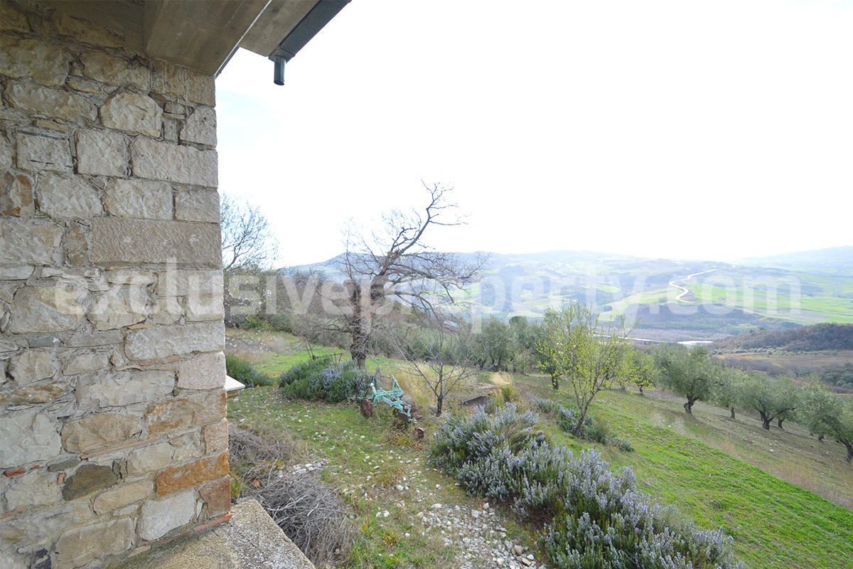 Lovely restored stone country house with land olive trees - veranda and terrace for sale in Italy
