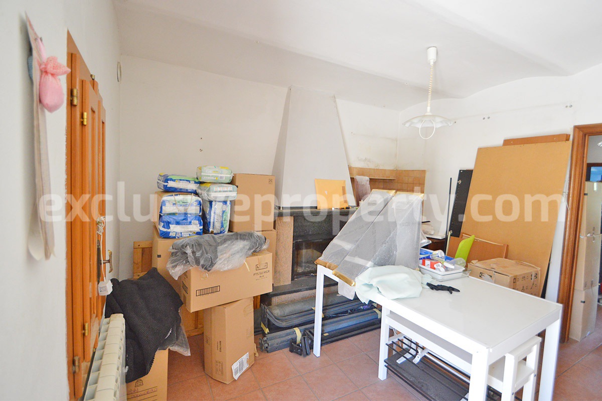 Stone House with Terrace and Brick Exterior for Sale in Central Italy Abruzzo - Great Potential and Scenic View