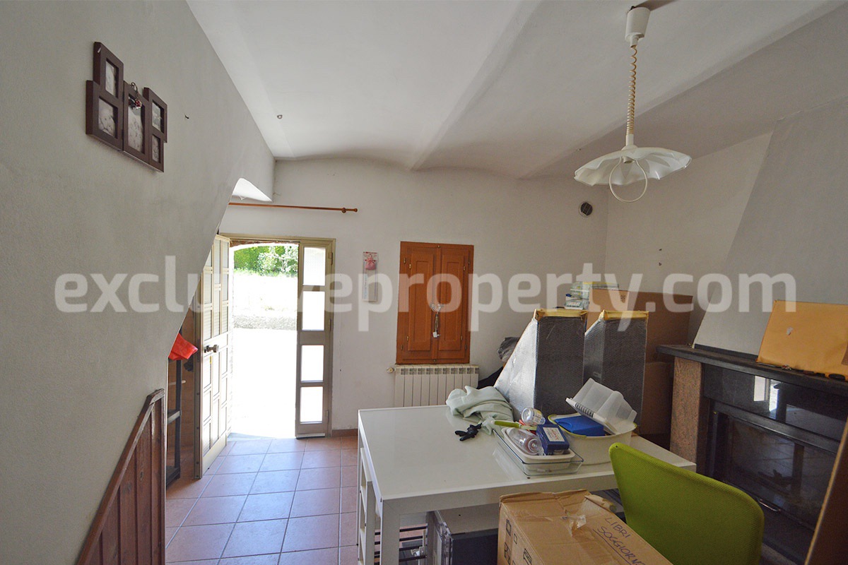 Stone House with Terrace and Brick Exterior for Sale in Central Italy Abruzzo - Great Potential and Scenic View
