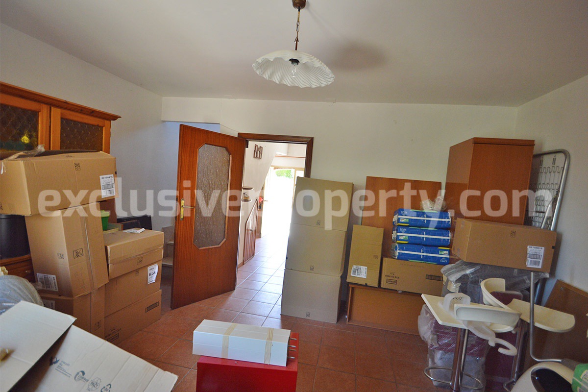 Stone House with Terrace and Brick Exterior for Sale in Central Italy Abruzzo - Great Potential and Scenic View