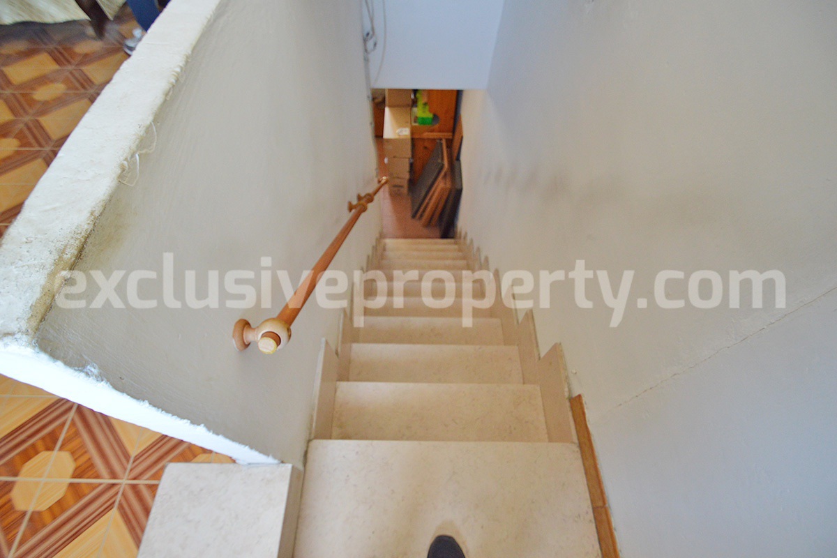 Stone House with Terrace and Brick Exterior for Sale in Central Italy Abruzzo - Great Potential and Scenic View