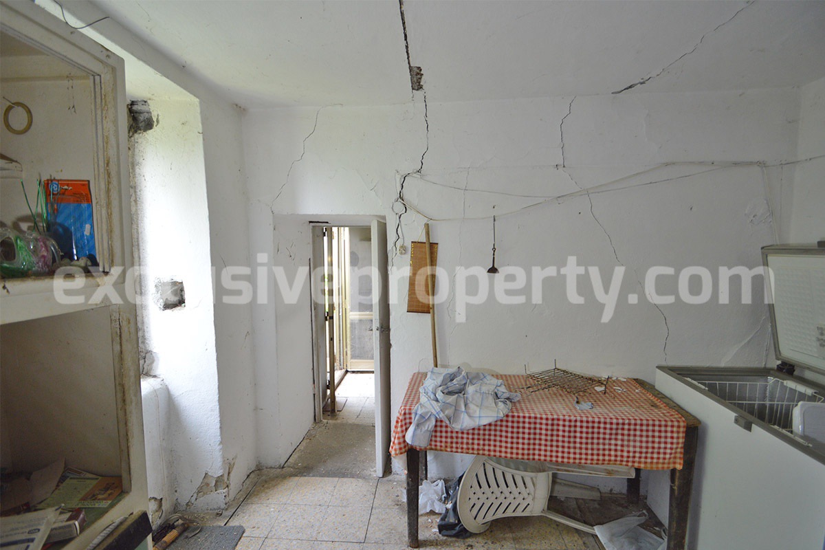 Cheap Stone Country House with Land for Sale in Abruzzo -  Italy - Renovation Project with Scenic Views