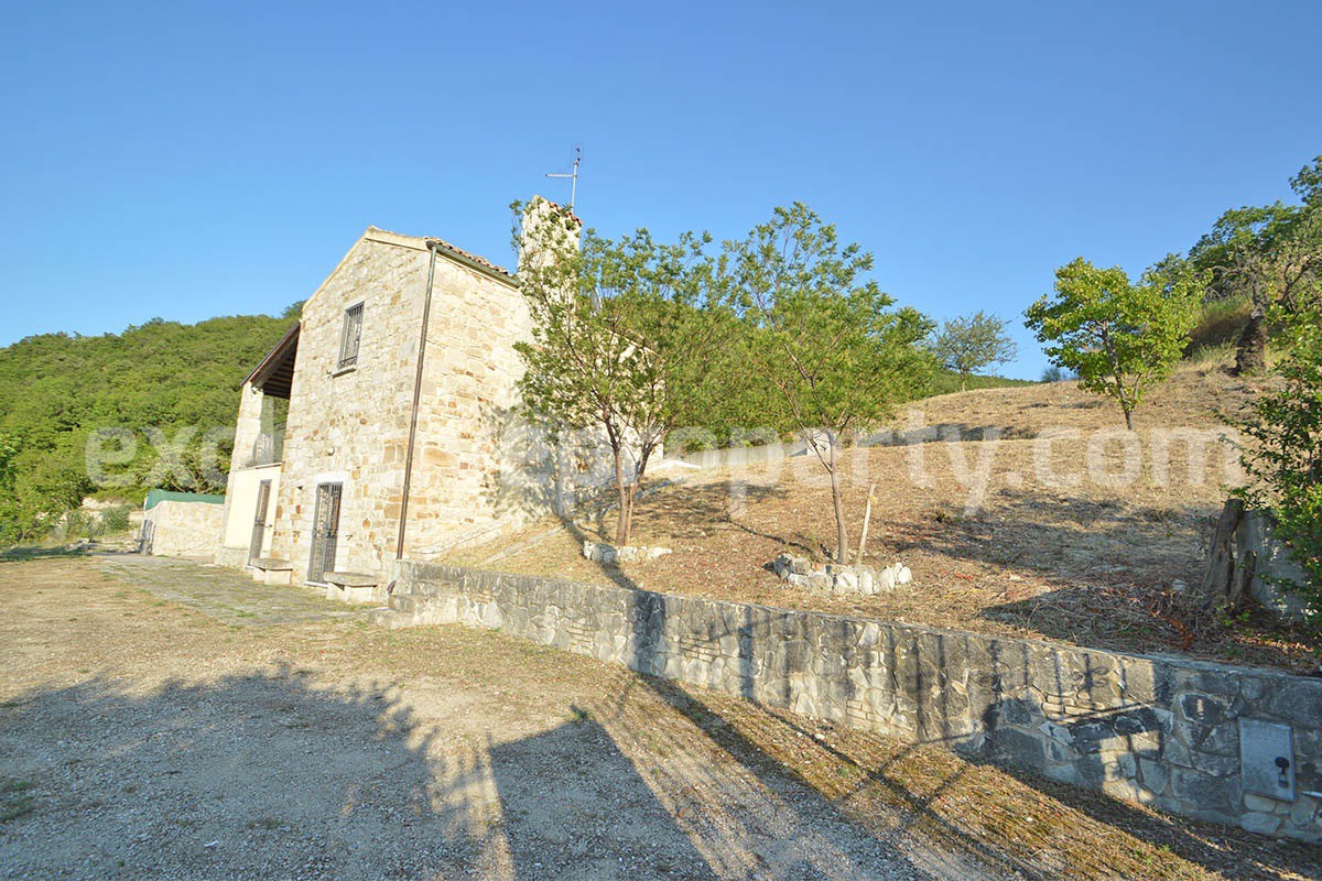 Renovated Stone House for Sale in Italy - Terrace and 5 Hectares of Land with Lake View in Casacalenda - Molise