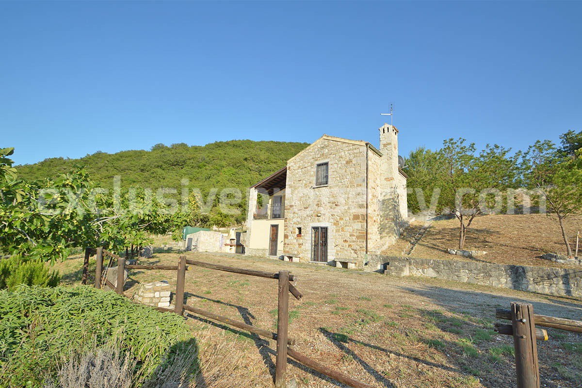 Renovated Stone House for Sale in Italy - Terrace and 5 Hectares of Land with Lake View in Casacalenda - Molise