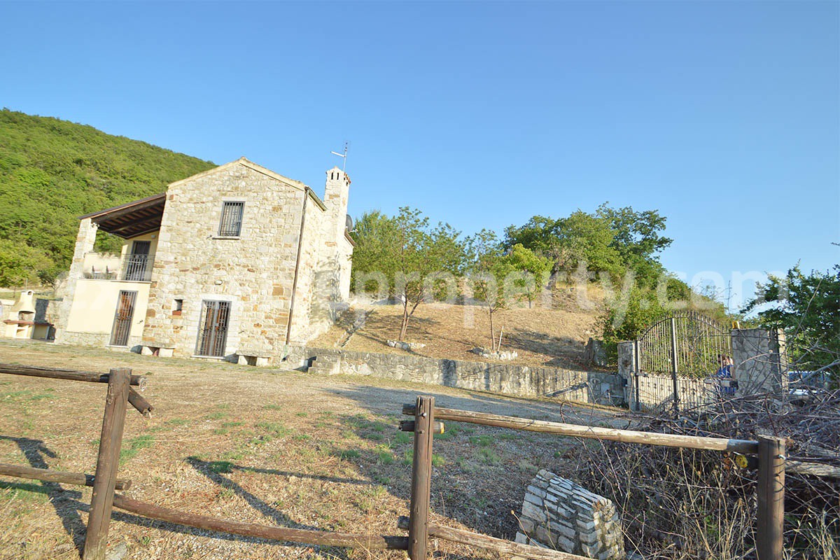 Renovated Stone House for Sale in Italy - Terrace and 5 Hectares of Land with Lake View in Casacalenda - Molise