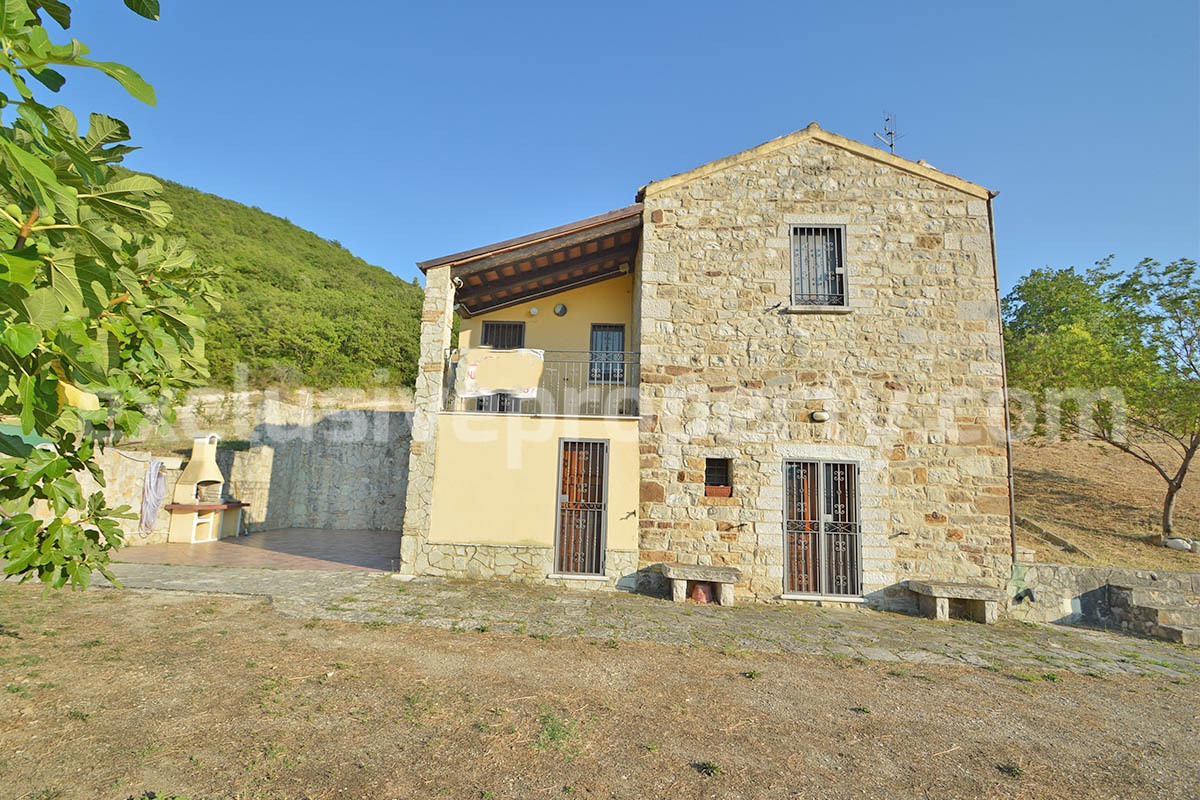 Renovated Stone House for Sale in Italy - Terrace and 5 Hectares of Land with Lake View in Casacalenda - Molise