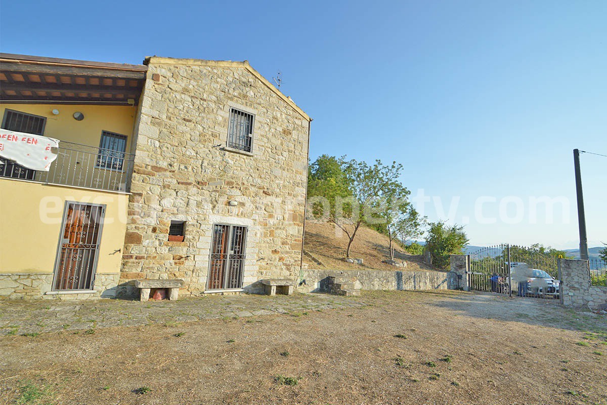 Renovated Stone House for Sale in Italy - Terrace and 5 Hectares of Land with Lake View in Casacalenda - Molise