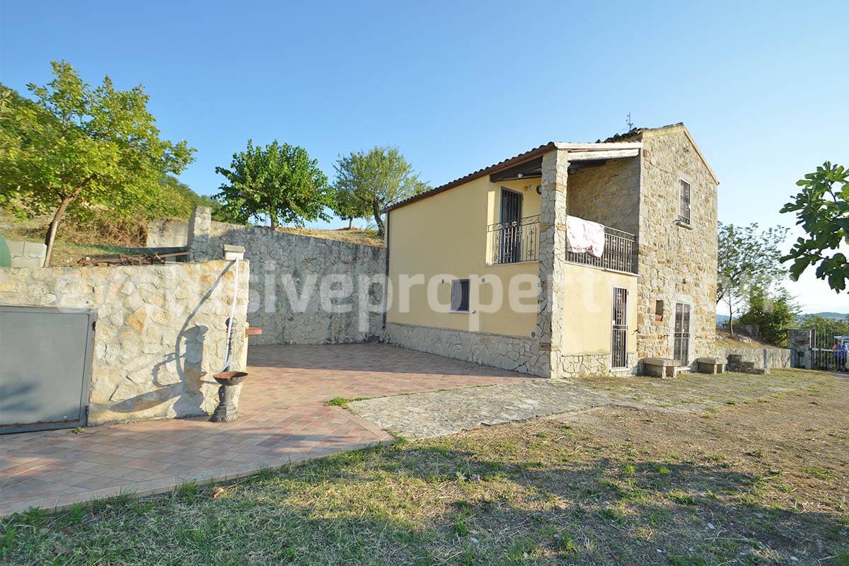 Renovated Stone House for Sale in Italy - Terrace and 5 Hectares of Land with Lake View in Casacalenda - Molise