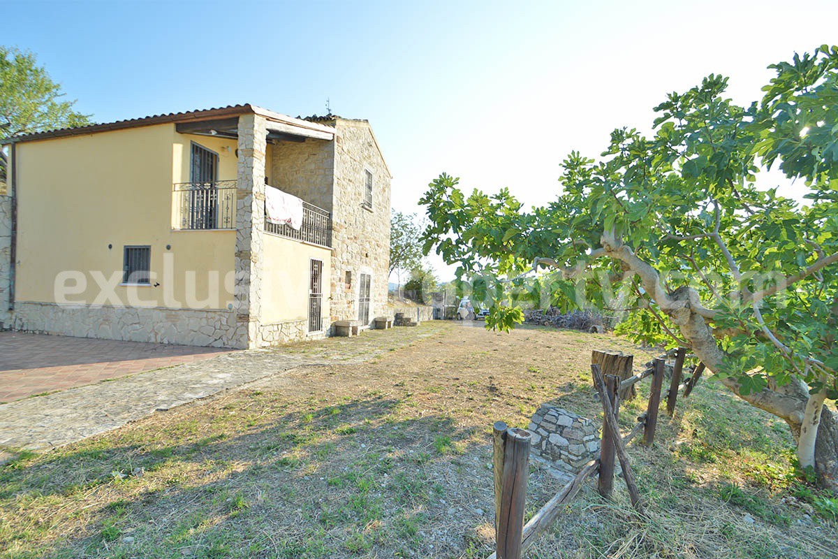 Renovated Stone House for Sale in Italy - Terrace and 5 Hectares of Land with Lake View in Casacalenda - Molise