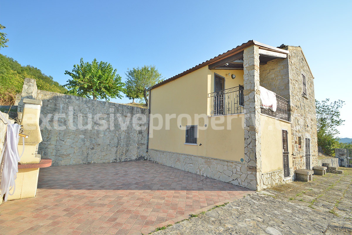 Renovated Stone House for Sale in Italy - Terrace and 5 Hectares of Land with Lake View in Casacalenda - Molise