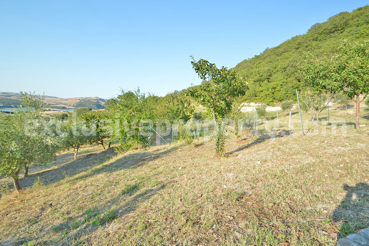 Renovated Stone House for Sale in Italy - Terrace and 5 Hectares of Land with Lake View in Casacalenda - Molise