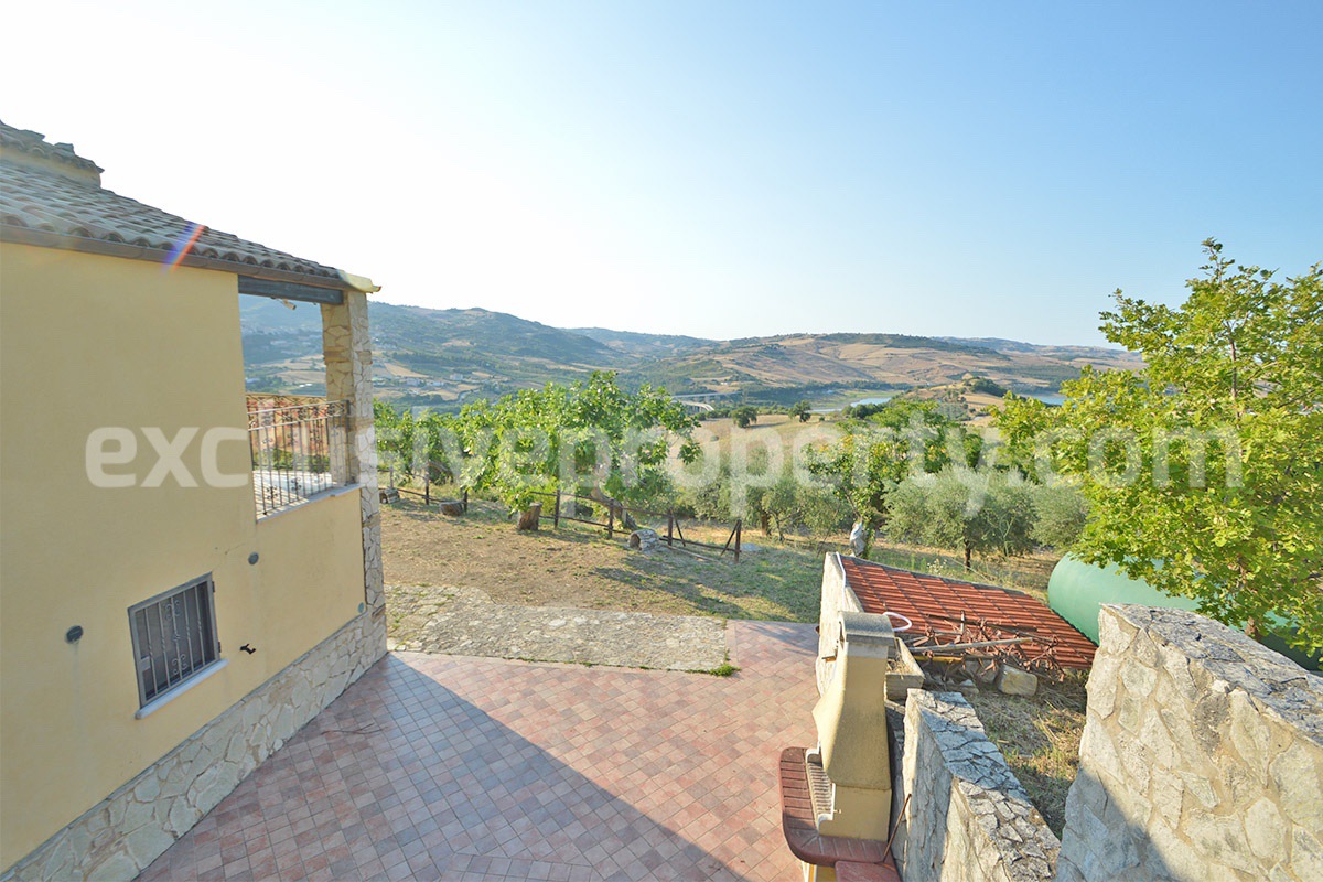 Renovated Stone House for Sale in Italy - Terrace and 5 Hectares of Land with Lake View in Casacalenda - Molise