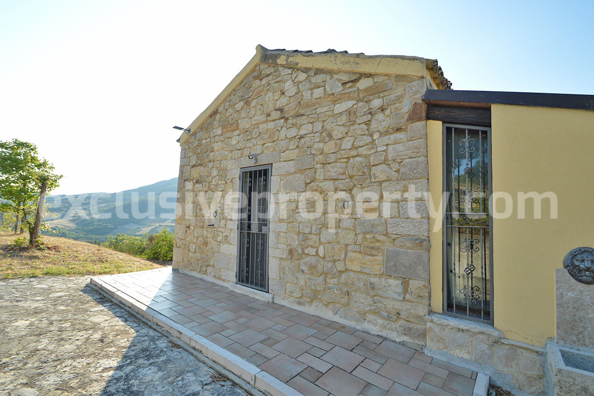 Renovated Stone House for Sale in Italy - Terrace and 5 Hectares of Land with Lake View in Casacalenda - Molise