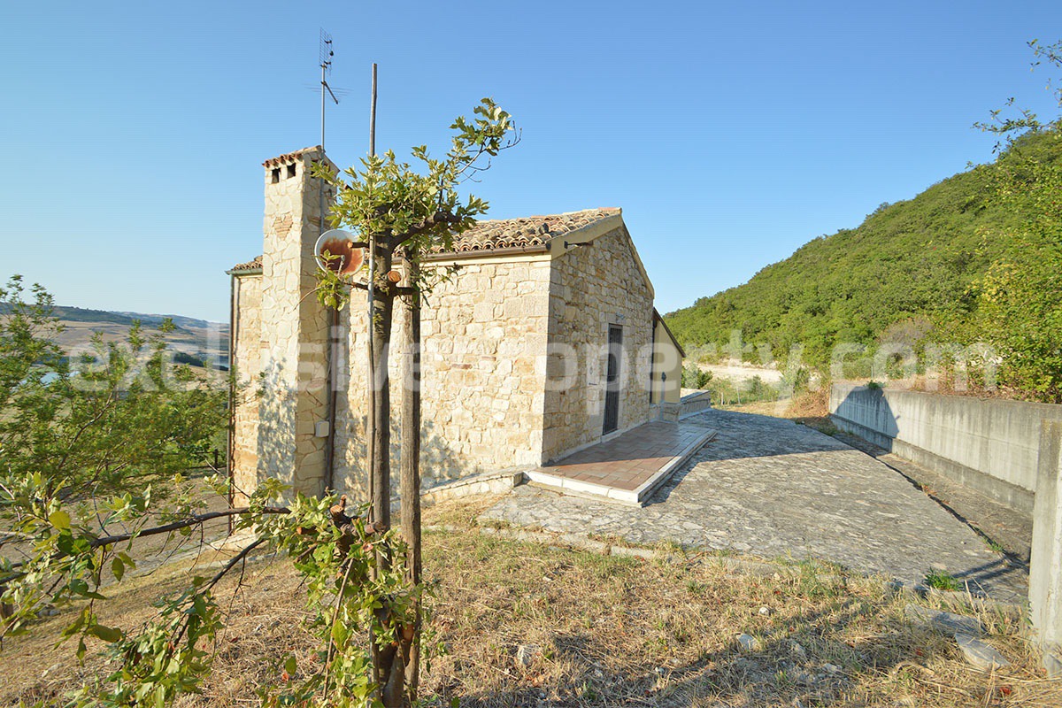 Renovated Stone House for Sale in Italy - Terrace and 5 Hectares of Land with Lake View in Casacalenda - Molise