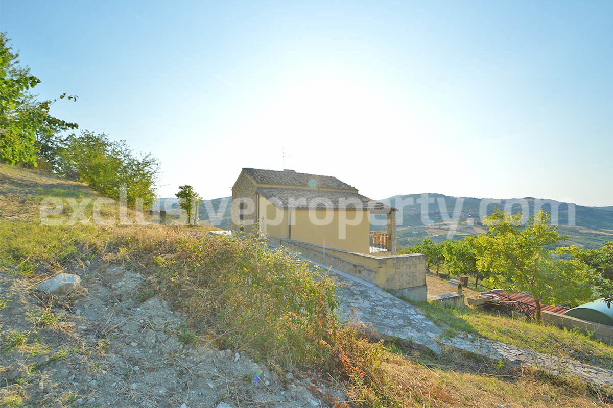 Renovated Stone House for Sale in Italy - Terrace and 5 Hectares of Land with Lake View in Casacalenda - Molise
