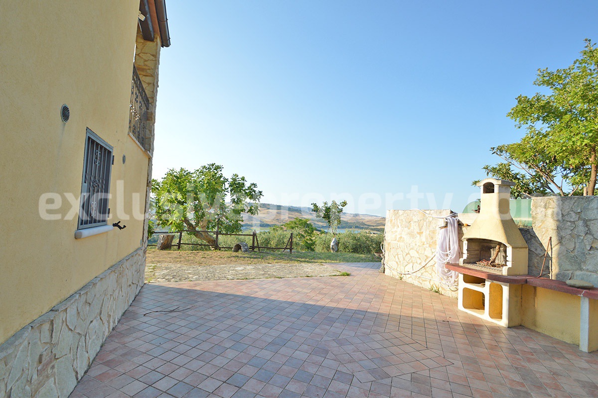 Renovated Stone House for Sale in Italy - Terrace and 5 Hectares of Land with Lake View in Casacalenda - Molise