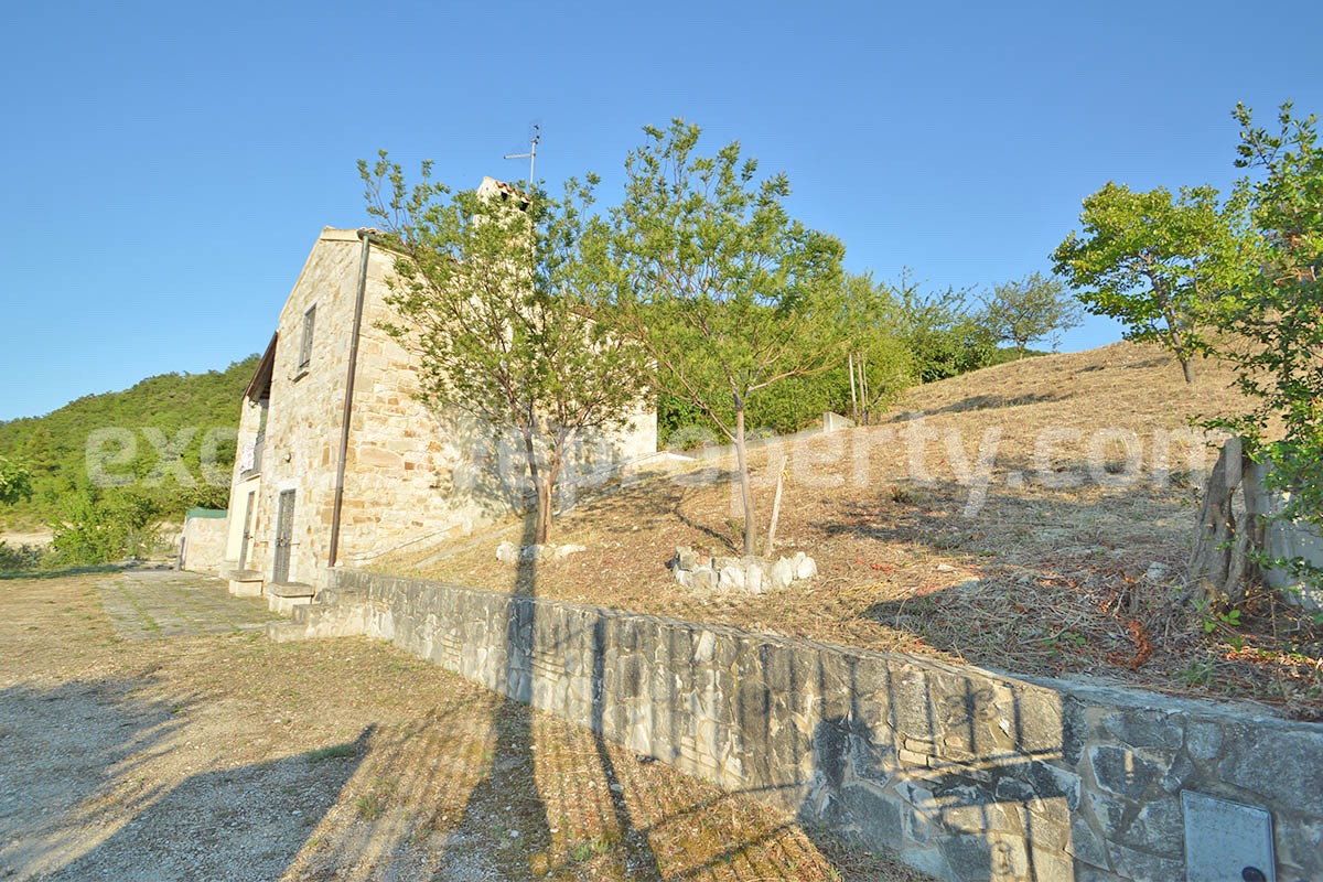 Renovated Stone House for Sale in Italy - Terrace and 5 Hectares of Land with Lake View in Casacalenda - Molise