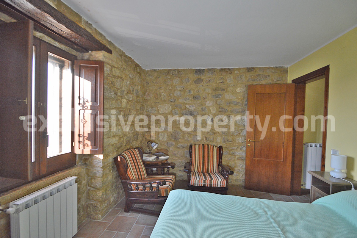 Renovated Stone House for Sale in Italy - Terrace and 5 Hectares of Land with Lake View in Casacalenda - Molise