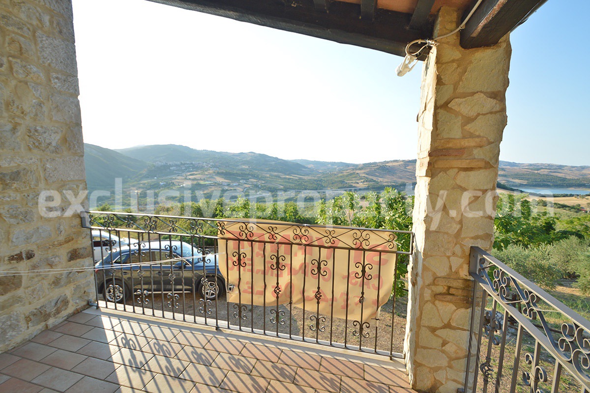 Renovated Stone House for Sale in Italy - Terrace and 5 Hectares of Land with Lake View in Casacalenda - Molise