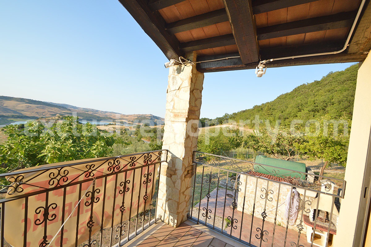 Renovated Stone House for Sale in Italy - Terrace and 5 Hectares of Land with Lake View in Casacalenda - Molise