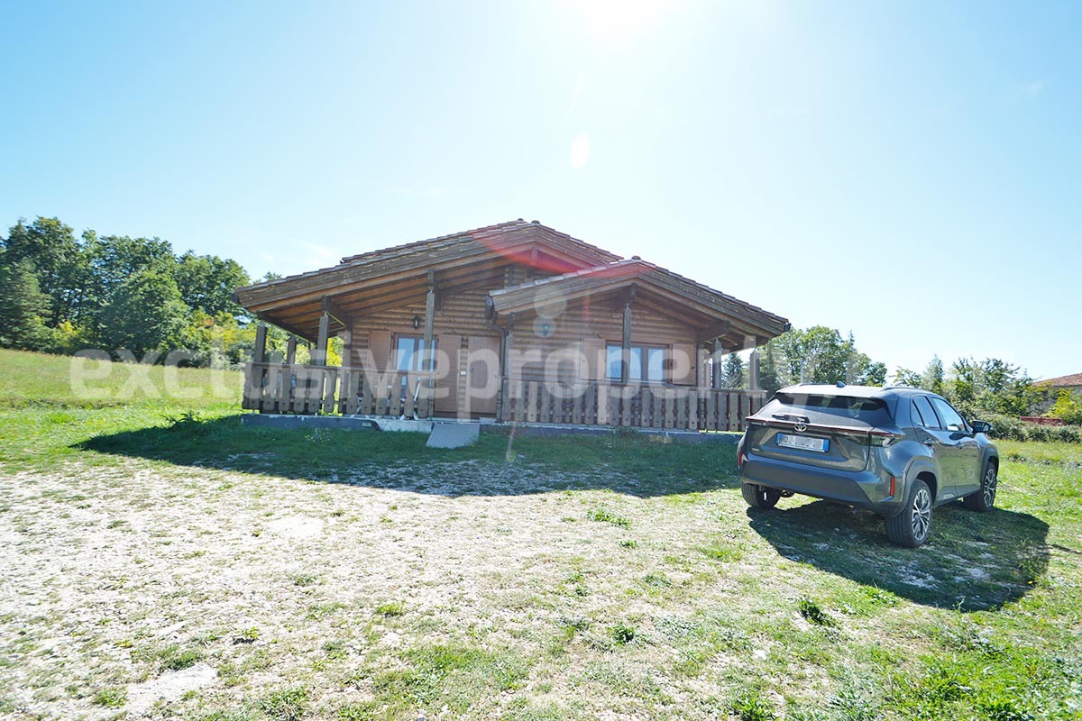 Wooden Country House for Sale in Italy - Furnished Villa with Land and Panoramic Views