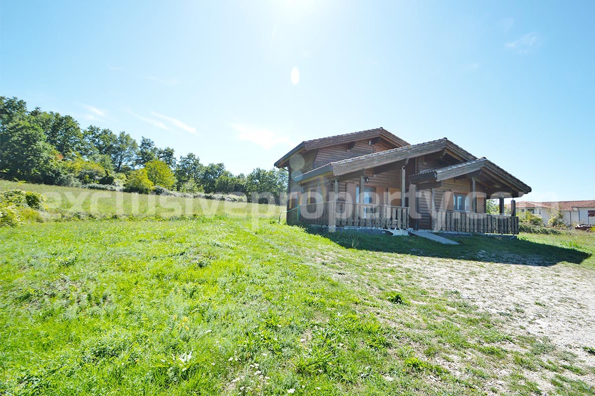 Wooden Country House for Sale in Italy - Furnished Villa with Land and Panoramic Views