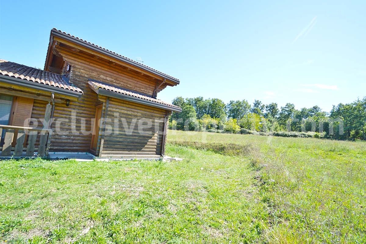 Wooden Country House for Sale in Italy - Furnished Villa with Land and Panoramic Views