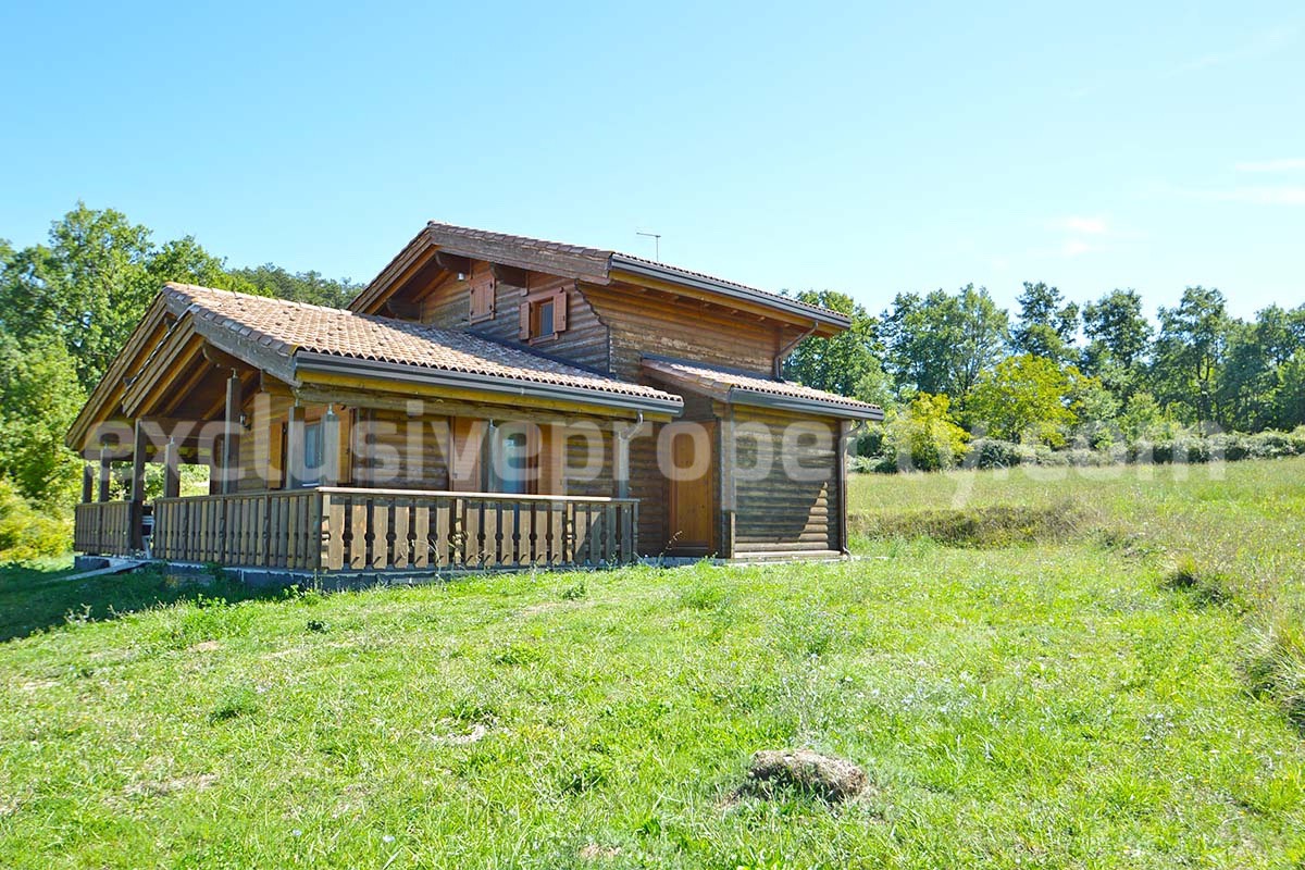 Wooden Country House for Sale in Italy - Furnished Villa with Land and Panoramic Views