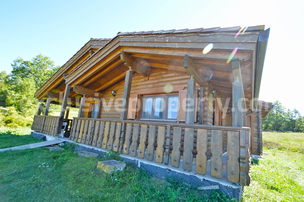 Wooden Country House for Sale in Italy - Furnished Villa with Land and Panoramic Views