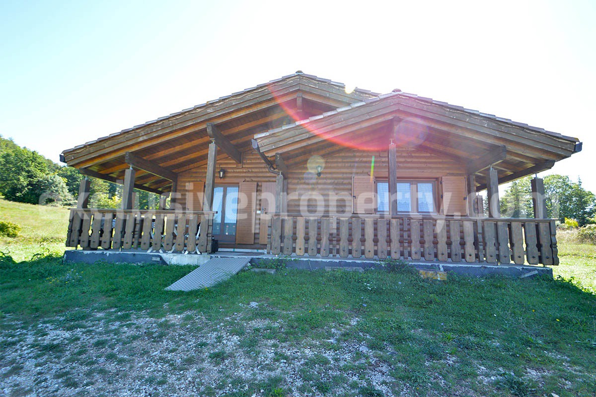 Wooden Country House for Sale in Italy - Furnished Villa with Land and Panoramic Views
