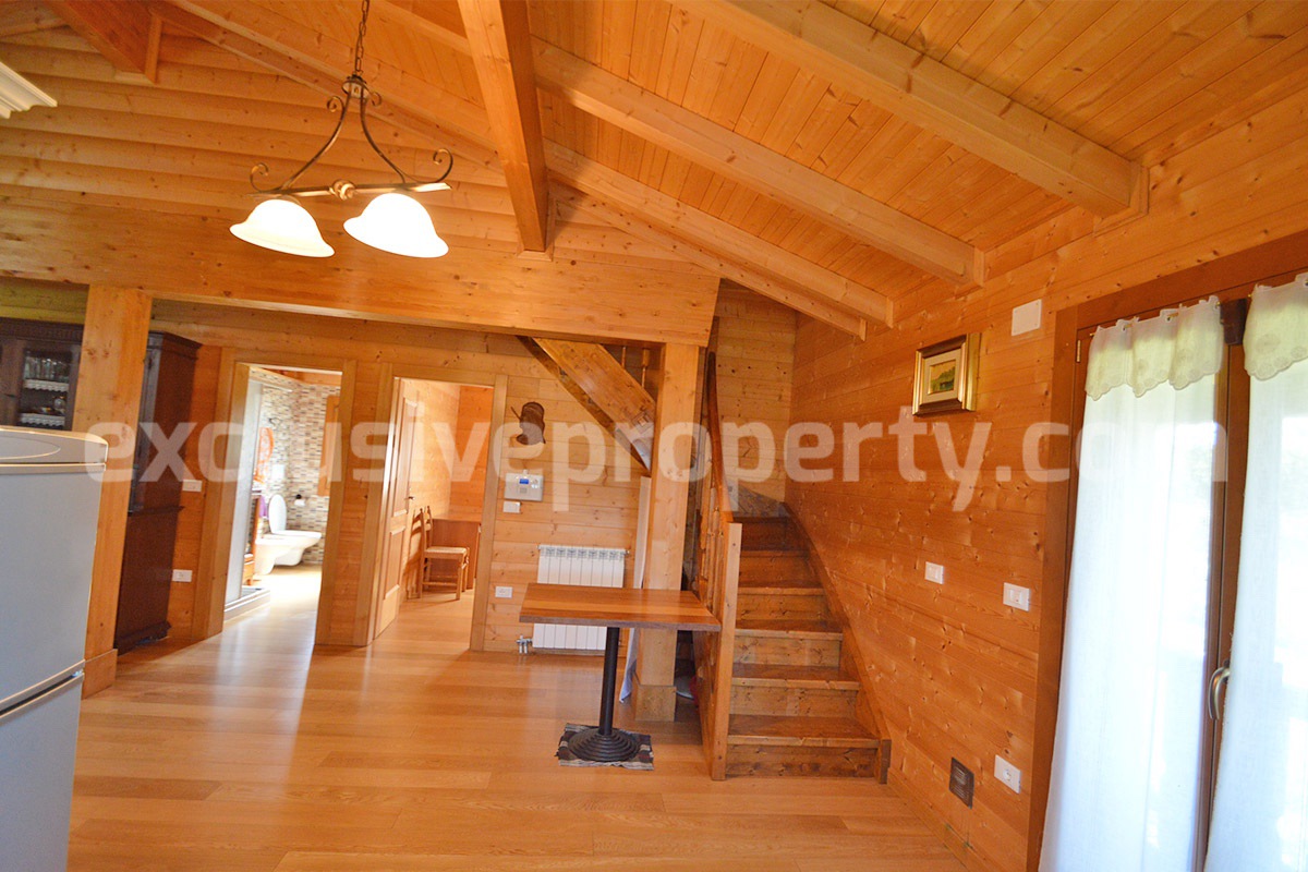 Wooden Country House for Sale in Italy - Furnished Villa with Land and Panoramic Views