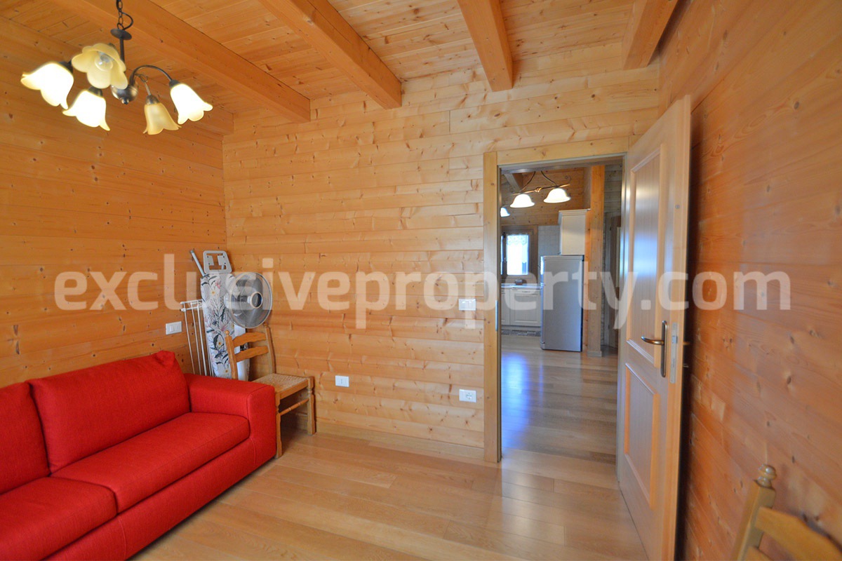 Wooden Country House for Sale in Italy - Furnished Villa with Land and Panoramic Views