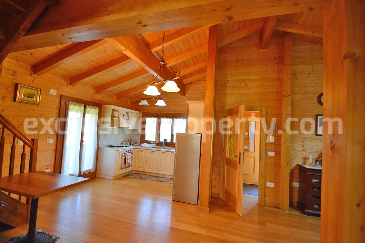 Wooden Country House for Sale in Italy - Furnished Villa with Land and Panoramic Views