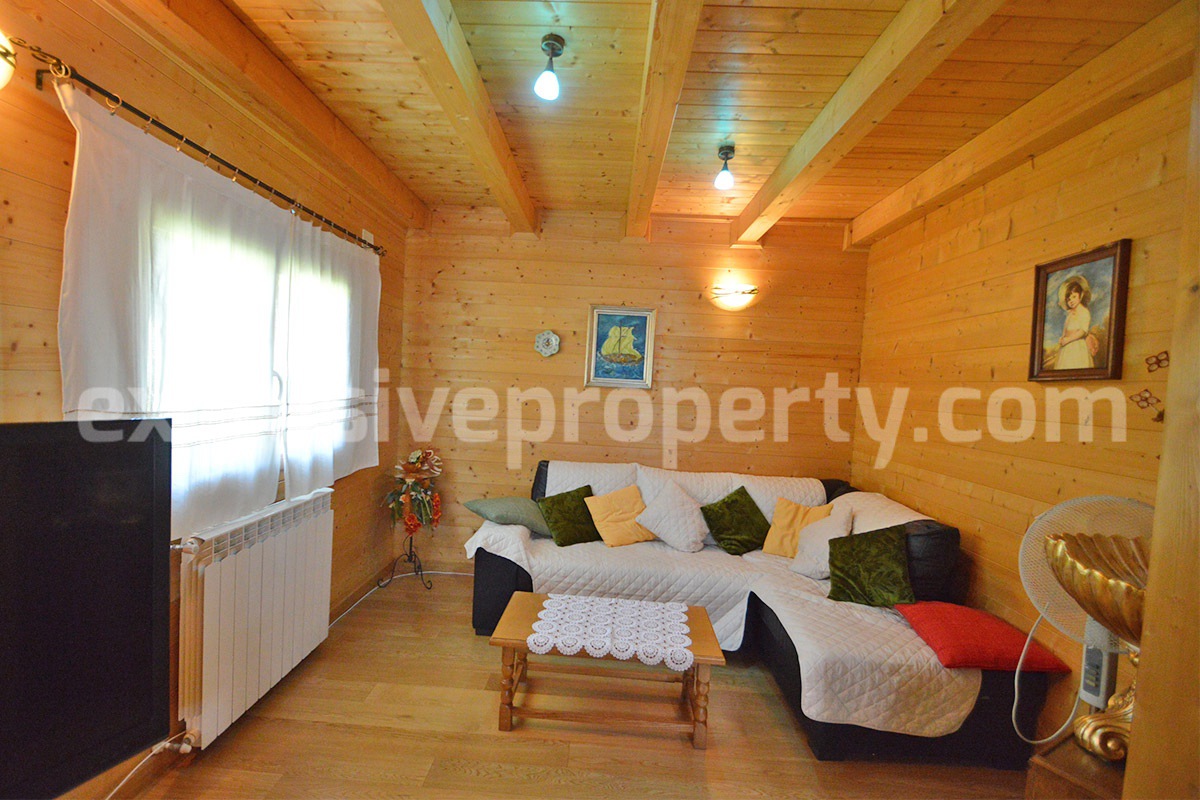 Wooden Country House for Sale in Italy - Furnished Villa with Land and Panoramic Views