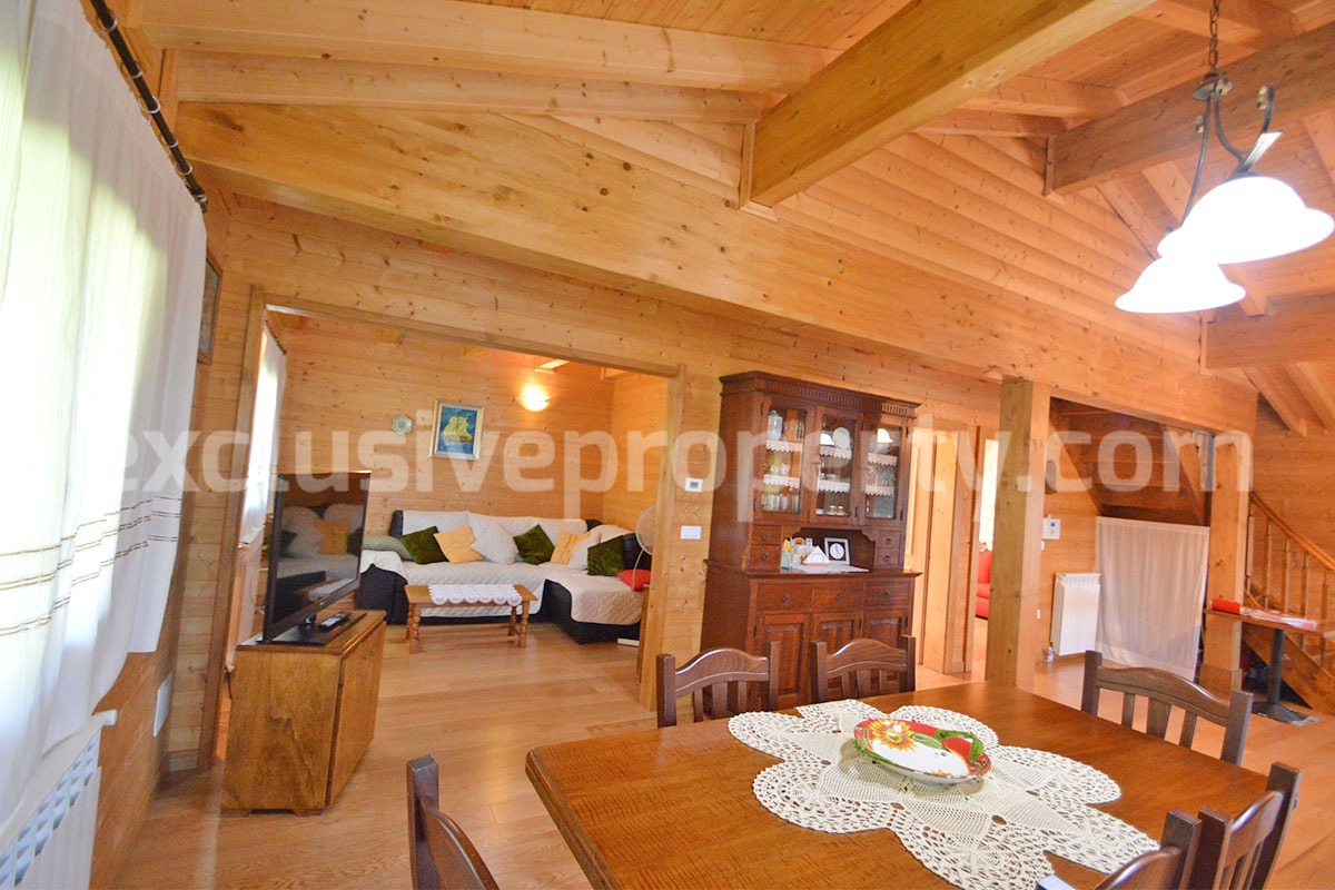 Wooden Country House for Sale in Italy - Furnished Villa with Land and Panoramic Views