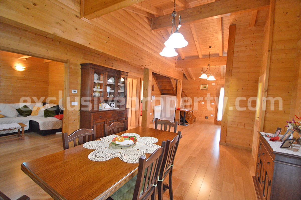 Wooden Country House for Sale in Italy - Furnished Villa with Land and Panoramic Views