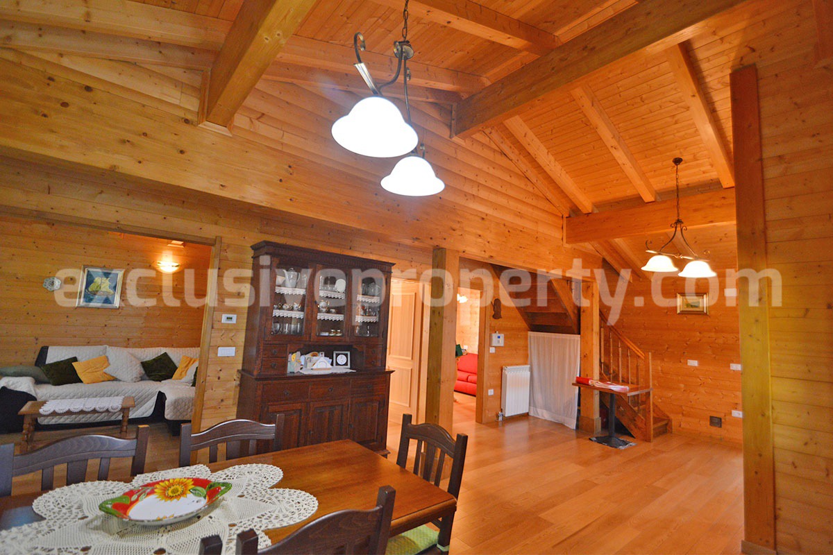 Wooden Country House for Sale in Italy - Furnished Villa with Land and Panoramic Views