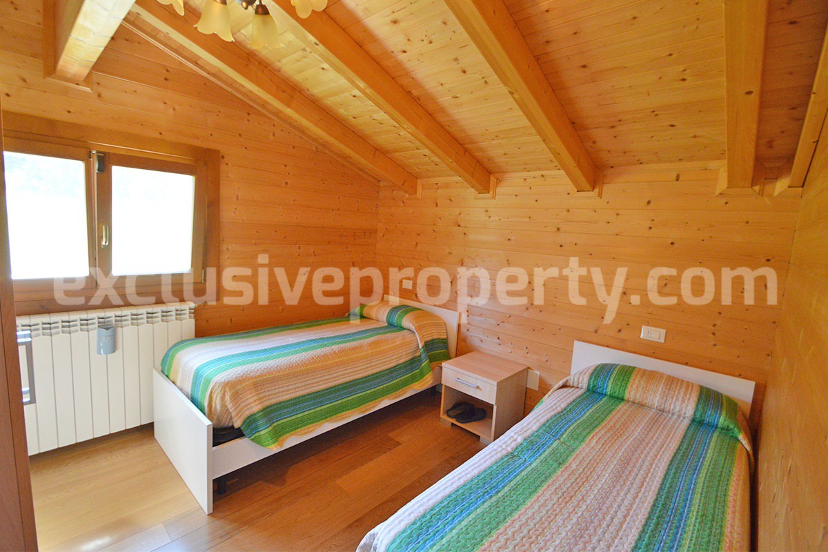 Wooden Country House for Sale in Italy - Furnished Villa with Land and Panoramic Views