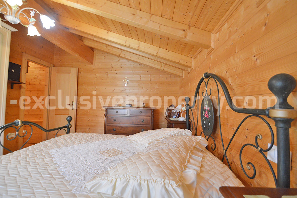 Wooden Country House for Sale in Italy - Furnished Villa with Land and Panoramic Views