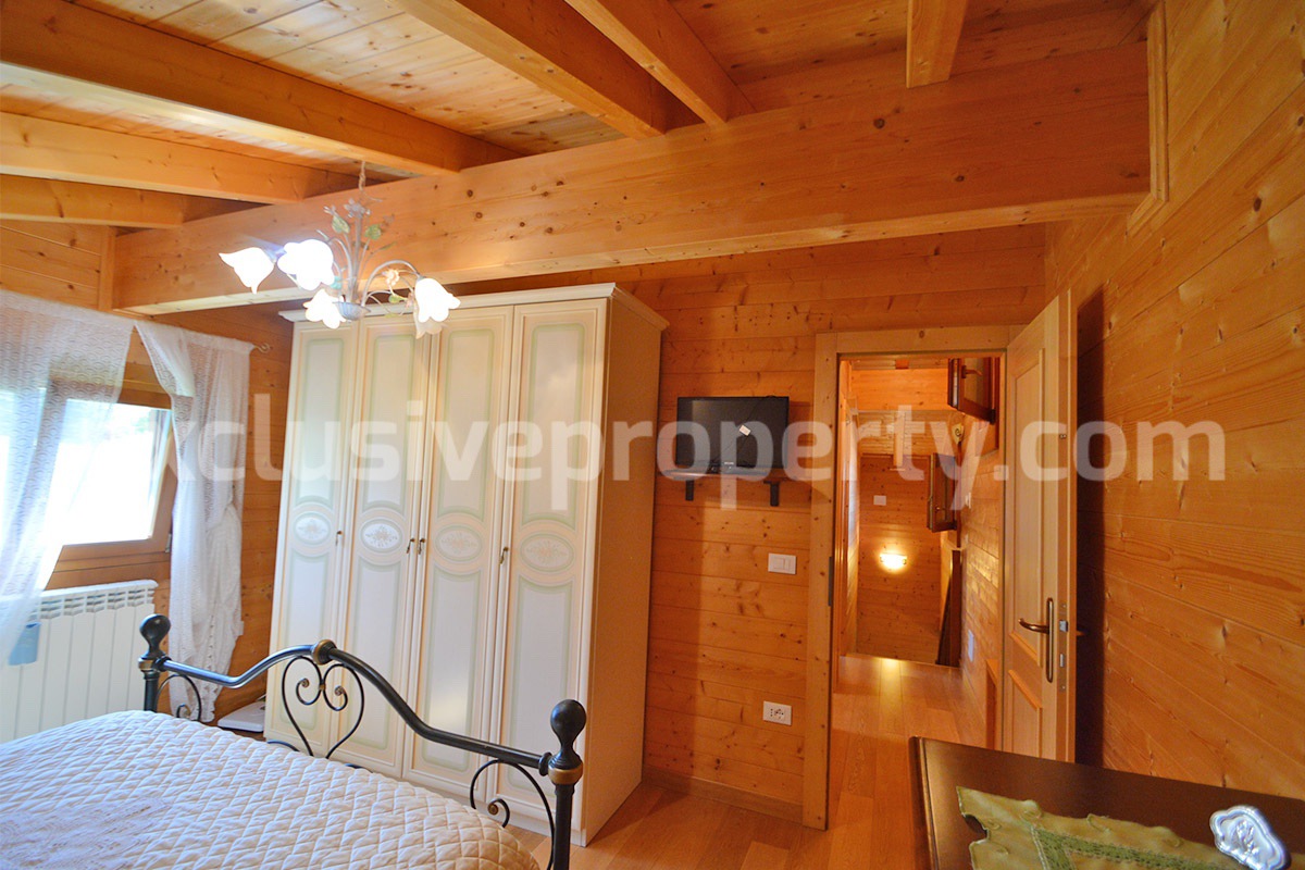 Wooden Country House for Sale in Italy - Furnished Villa with Land and Panoramic Views