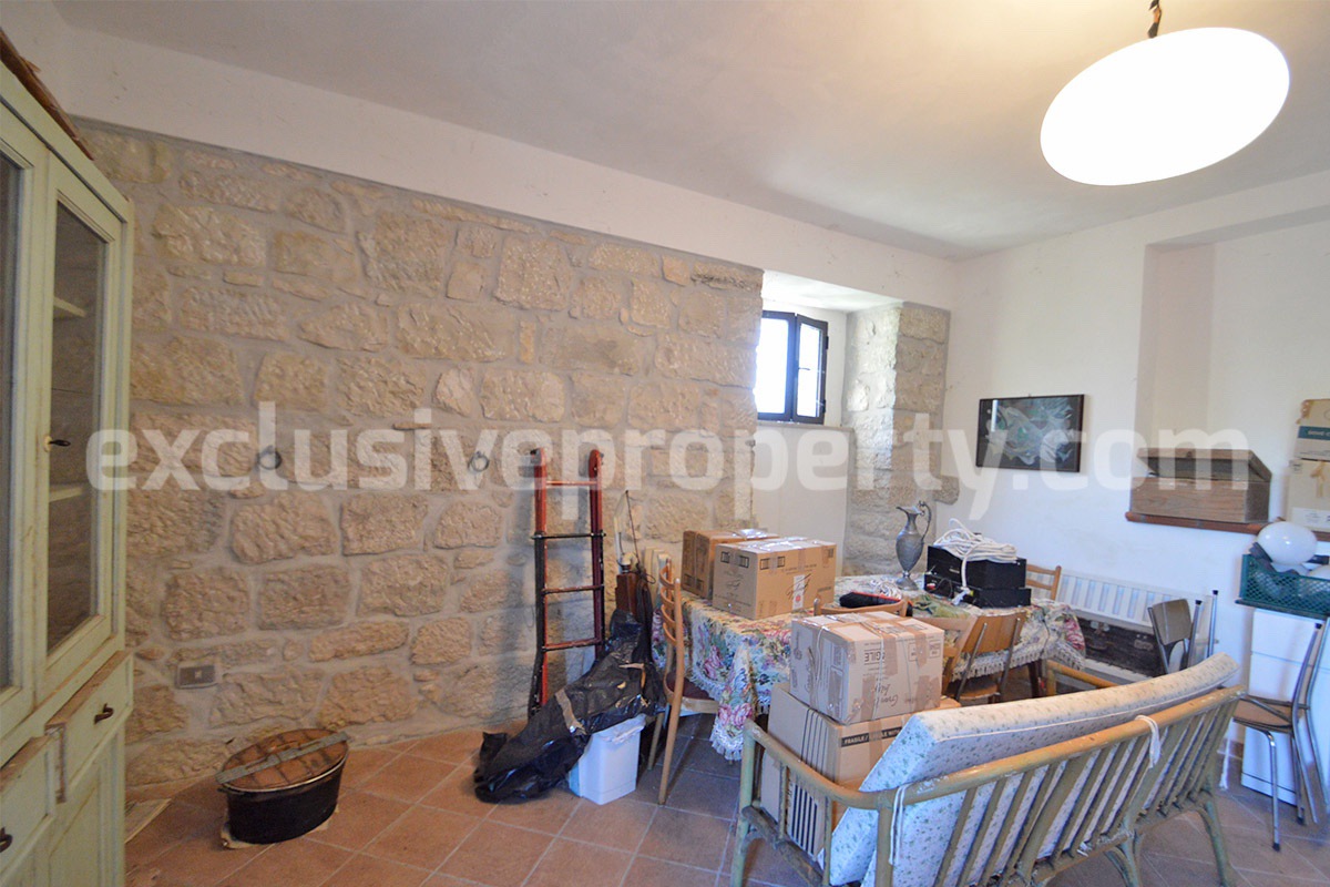 Stone House for Sale in Bagnoli del Trigno - Molise with Terrace - Land and Views