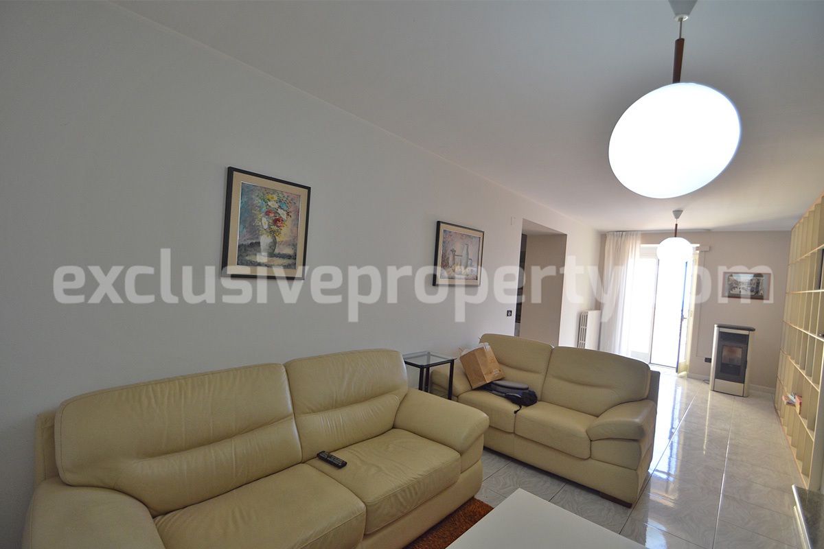 Large Furnished Town House with Sea View Terraces - Garage and Shop for Sale in Tavenna - Molise