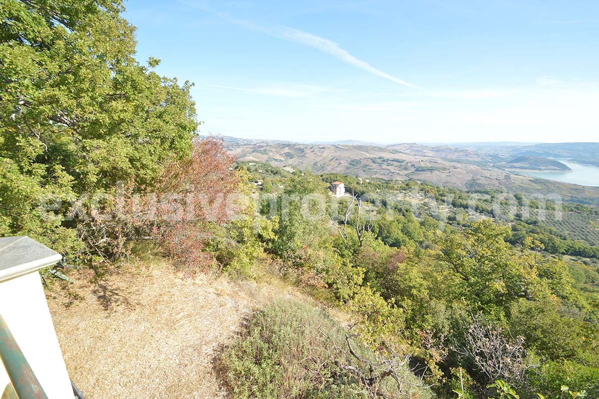 Italian Lake-View Country House for Sale in Molise - Panoramic Terrace - Private Land in Guardialfiera